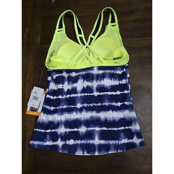 NWT Zero Xposur XS Helix Blue White Tankini Swim Top 124557 - Picture 2 of 2